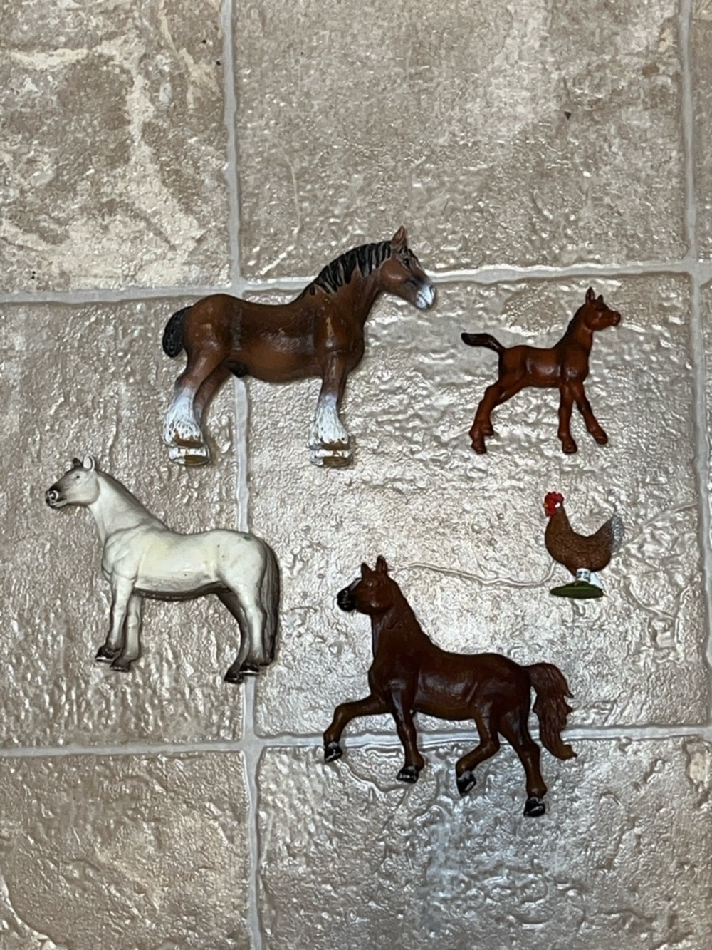 Vintage Schleich Horses and rooster